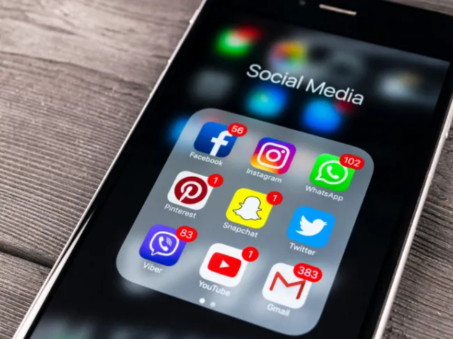 social media on phone